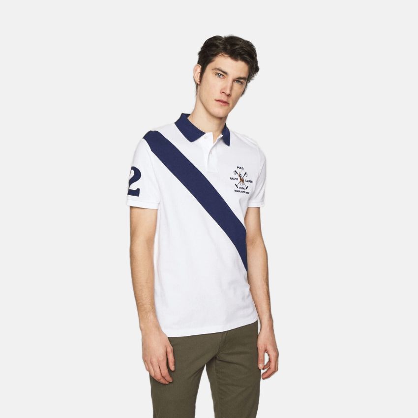 ralph lauren classic fit floral mesh polo shirt